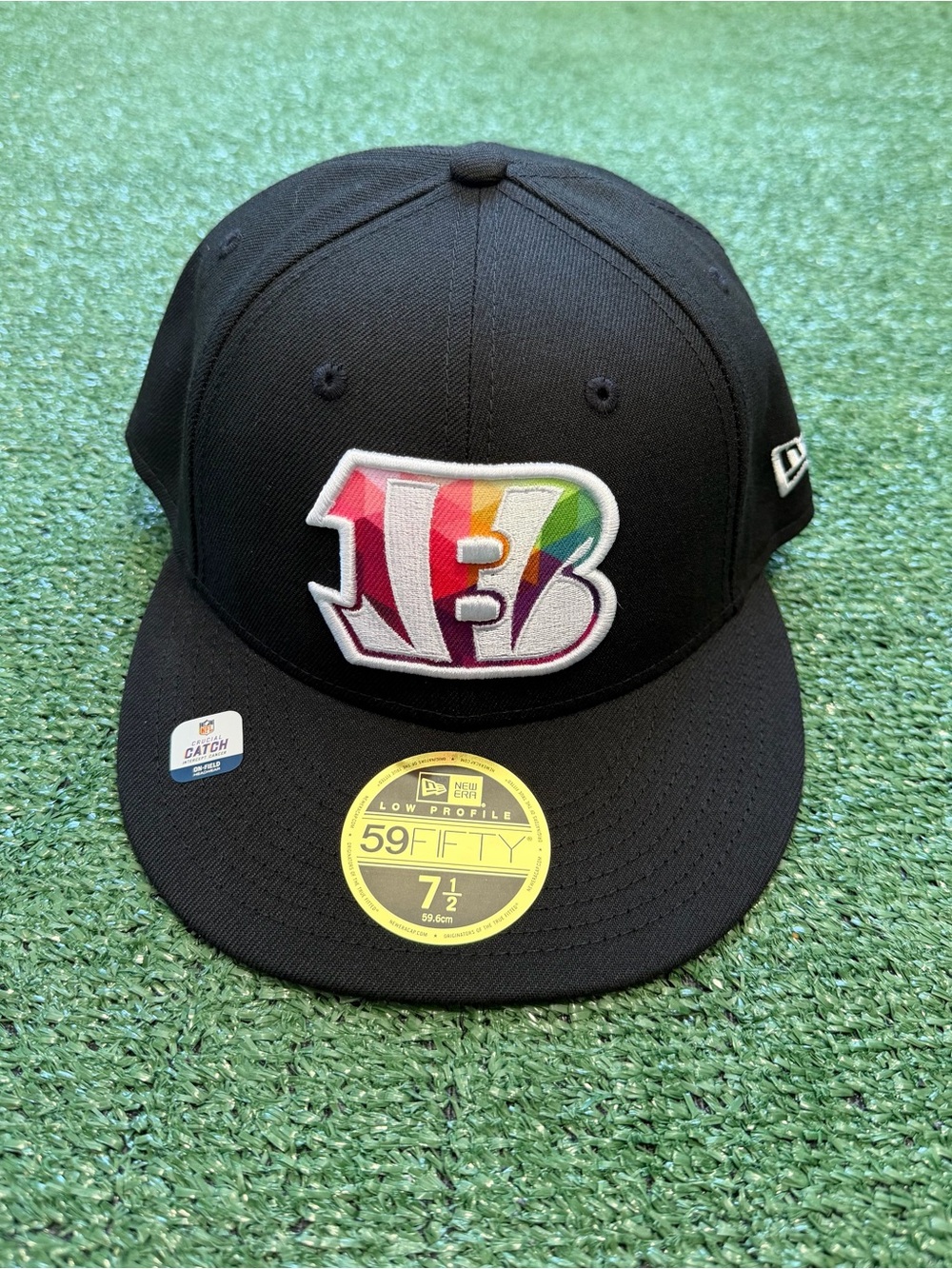 New Era Cincinnati Bengals 23 Crucial Catch Fitted Hat 59Fifty Low Profile 7 1/2